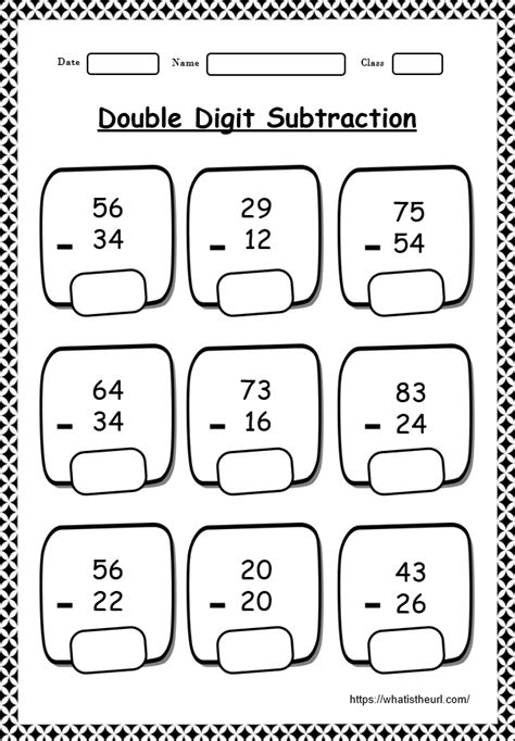 subtracting two digit numbers.